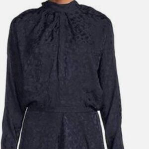 Zadig & Voltaire Blue Ritas Leopard-Print Silk Jacquard Mini Dress XS 698